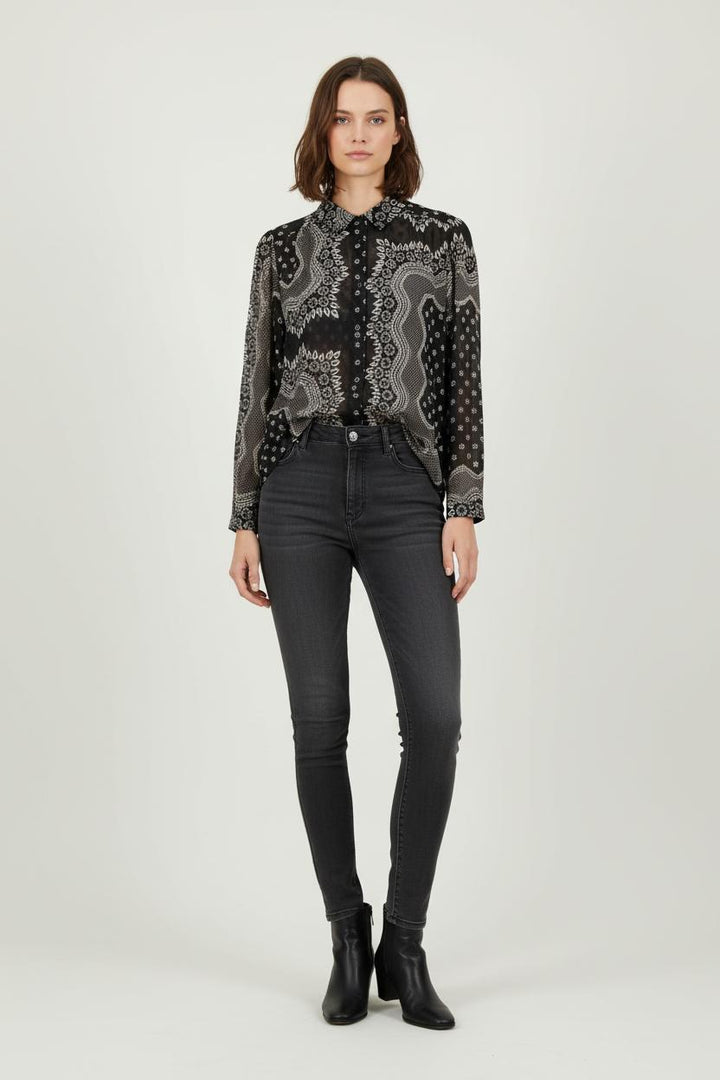 Blouse Noire et Blanche - Taille XXXL/46 de la marque La Fée Maraboutée | PARAD70233 - Vendu par Paradigme - Image 1