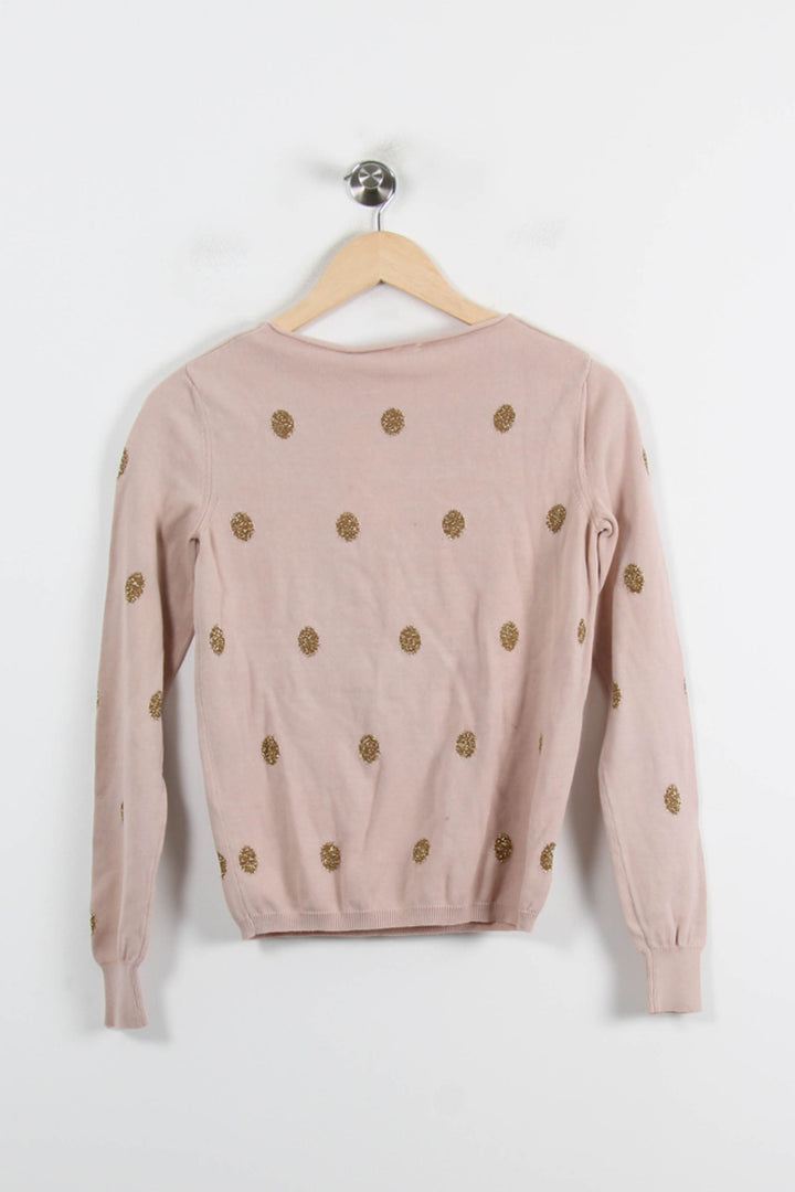 Pull Rose et Doré - Taille S/36 de la marque La Fée Maraboutée | PARAD70240 - Vendu par Paradigme - Image 4
