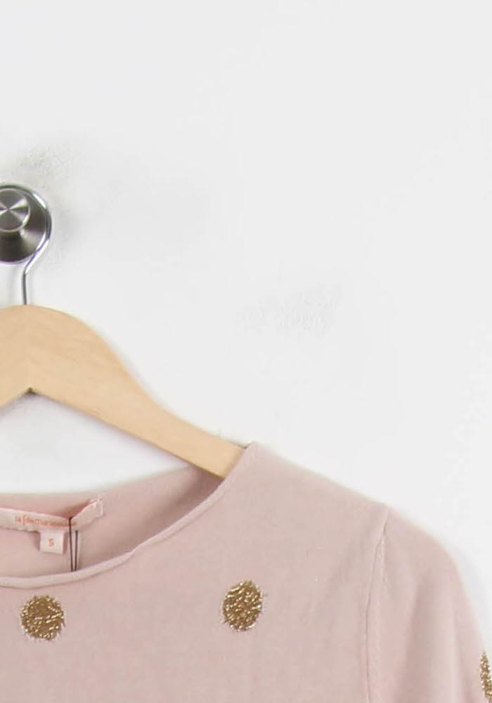 Pull Rose et Doré - Taille S/36 de la marque La Fée Maraboutée | PARAD70240 - Vendu par Paradigme - Image 3
