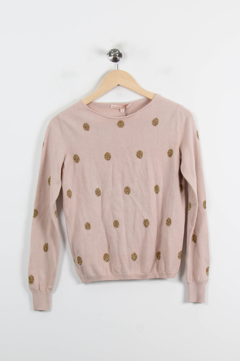 Pull Rose et Doré - Taille S/36 de la marque La Fée Maraboutée | PARAD70240 - Vendu par Paradigme - Image 2