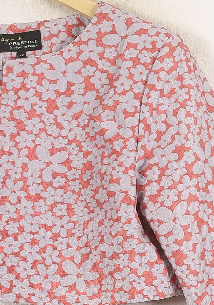 Veste Courte Rose et Blanche - Taille XL/42 de la marque Agnès b. | PARAD71024 - Vendu par Paradigme - Image 3