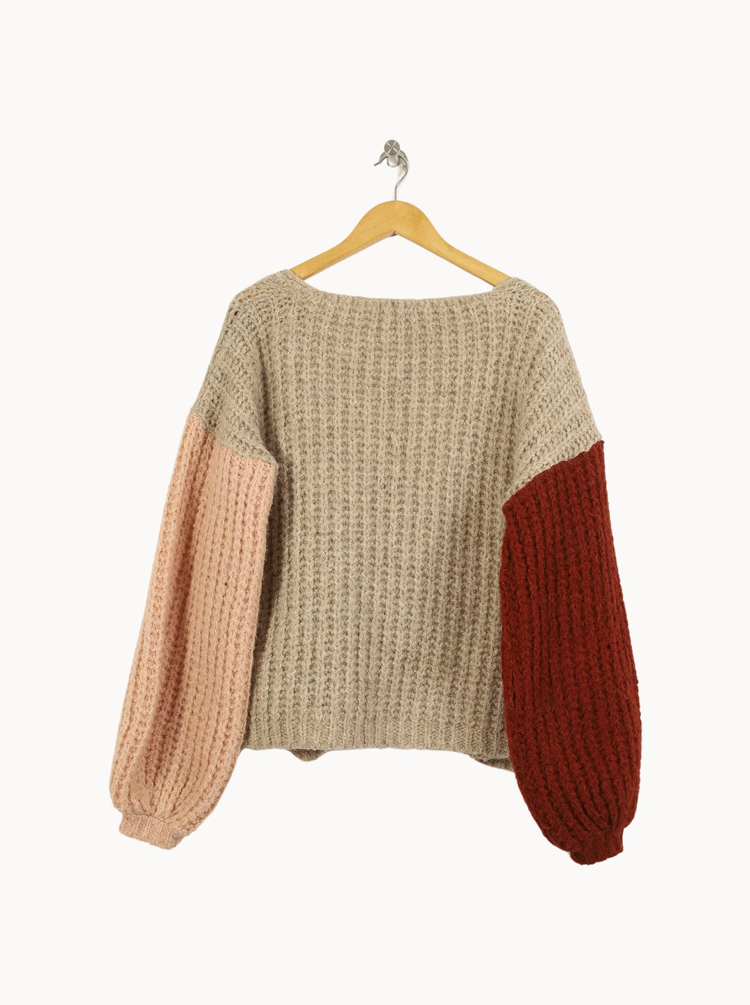 Cardigan Beige Rose et Bordeaux - Taille M/38 de la marque Parisienne et Alors | PARAD71032 - Vendu par Paradigme - Image 4