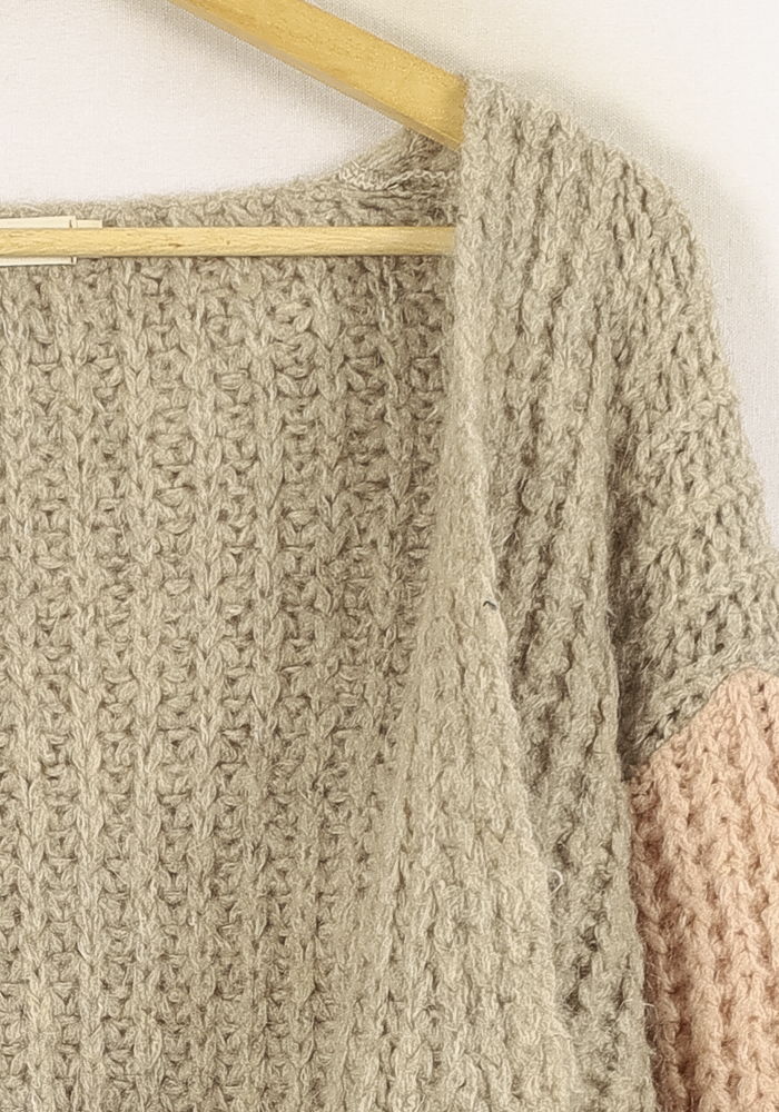 Cardigan Beige Rose et Bordeaux - Taille M/38 de la marque Parisienne et Alors | PARAD71032 - Vendu par Paradigme - Image 3