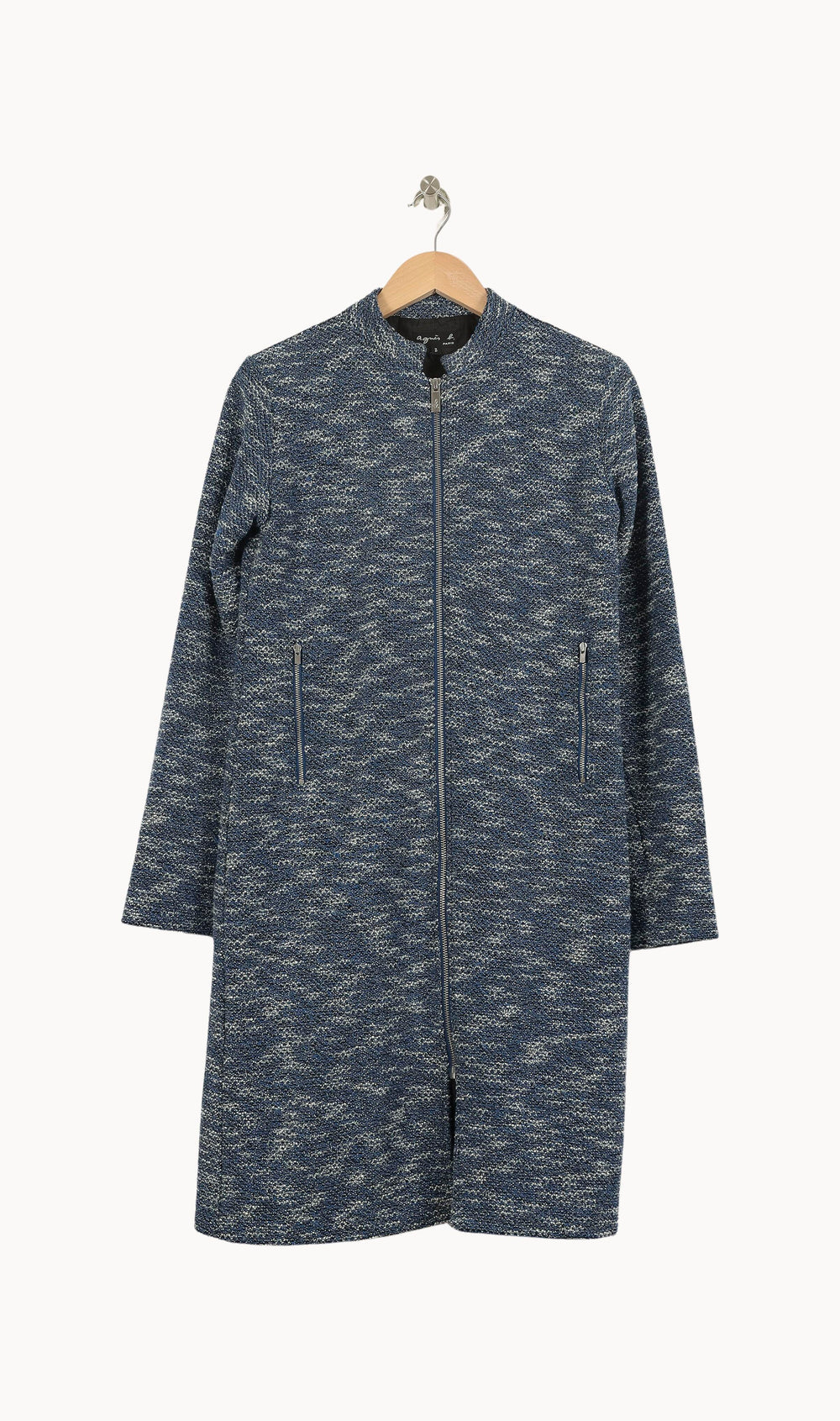 Manteau Bleu et Gris - Taille M/38 de la marque Agnès b. | PARAD71038 - Vendu par Paradigme - Image 2