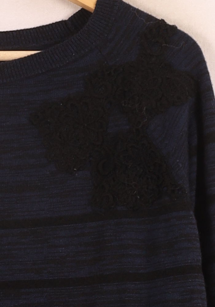 Robe Pull Bleue et Noire - Taille M/38 de la marque Vanessa Bruno | PARAD71105 - Vendu par Paradigme - Image 3