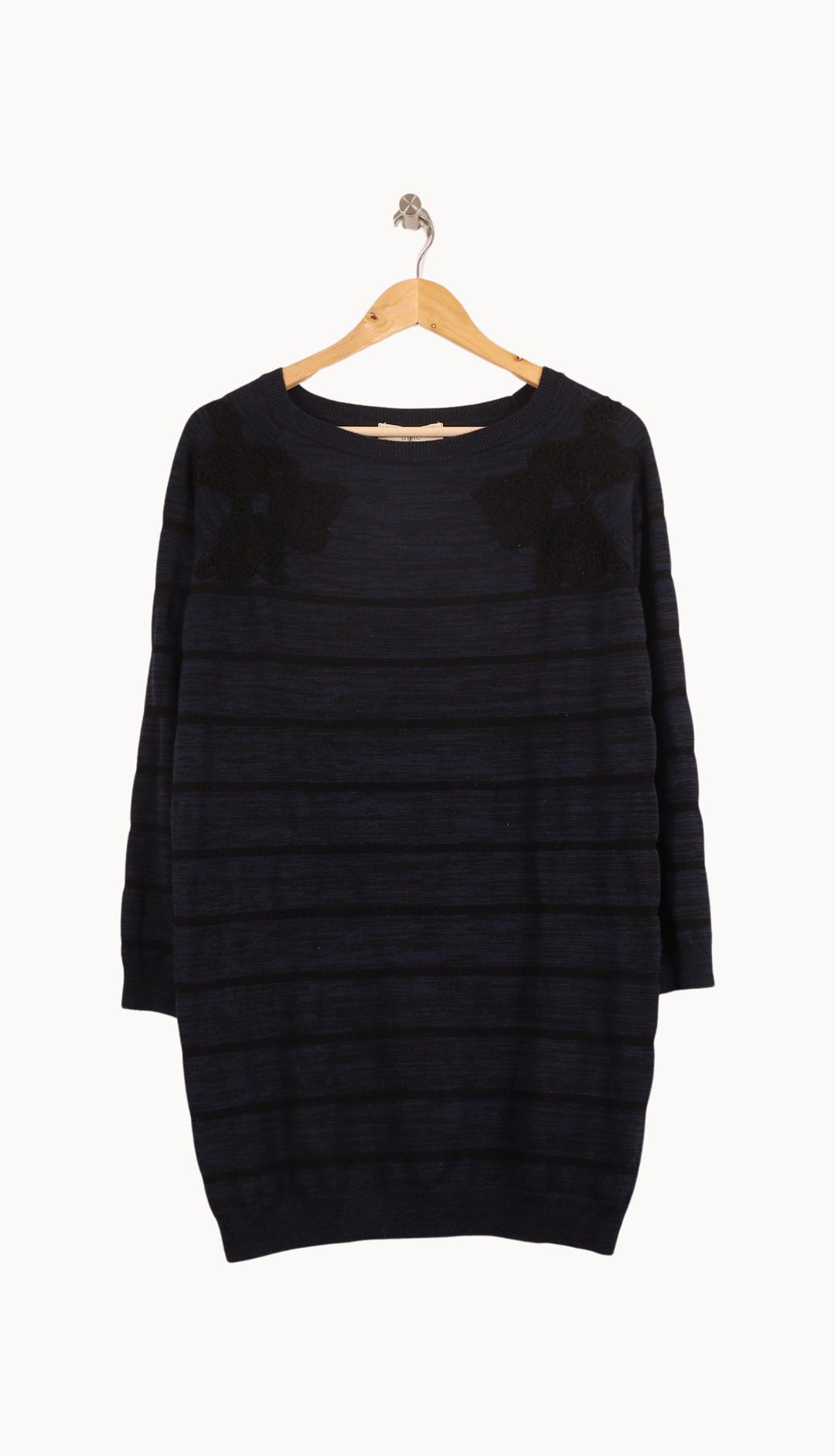 Robe Pull Bleue et Noire - Taille M/38 de la marque Vanessa Bruno | PARAD71105 - Vendu par Paradigme - Image 2