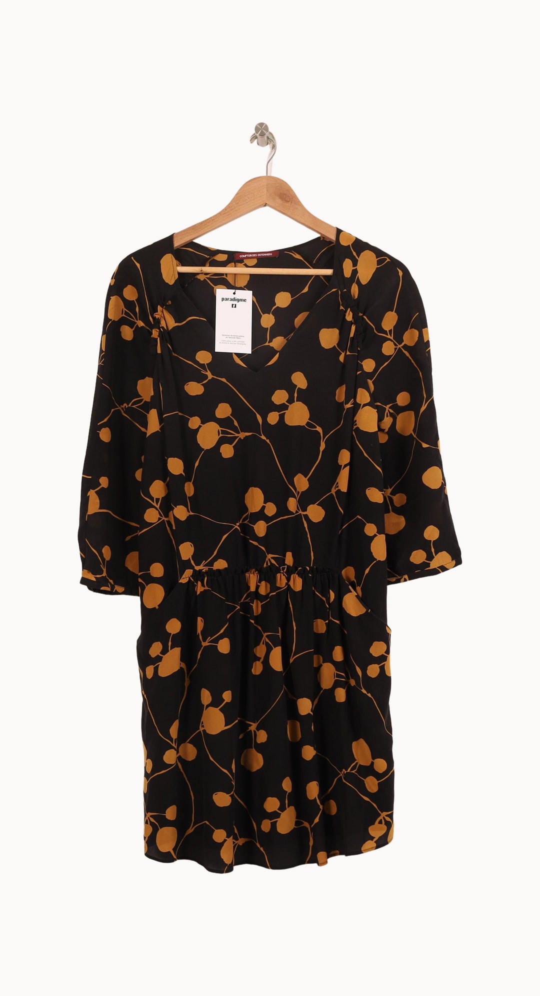 Robe Courte Noire et Jaune - Taille L/40 de la marque Comptoir des Cotonniers | PARAD71109 - Vendu par Paradigme - Image 2