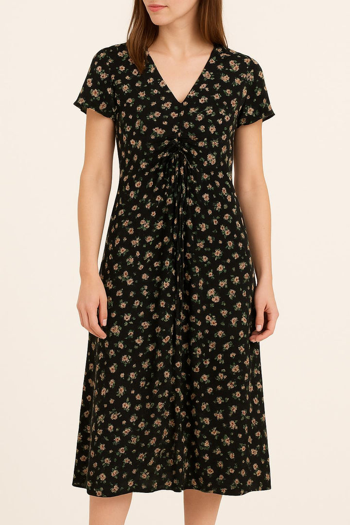 Robe Longue Noire à Fleurs - Taille S/36 de la marque From Future | PARAD71111 - Vendu par Paradigme - Image 1