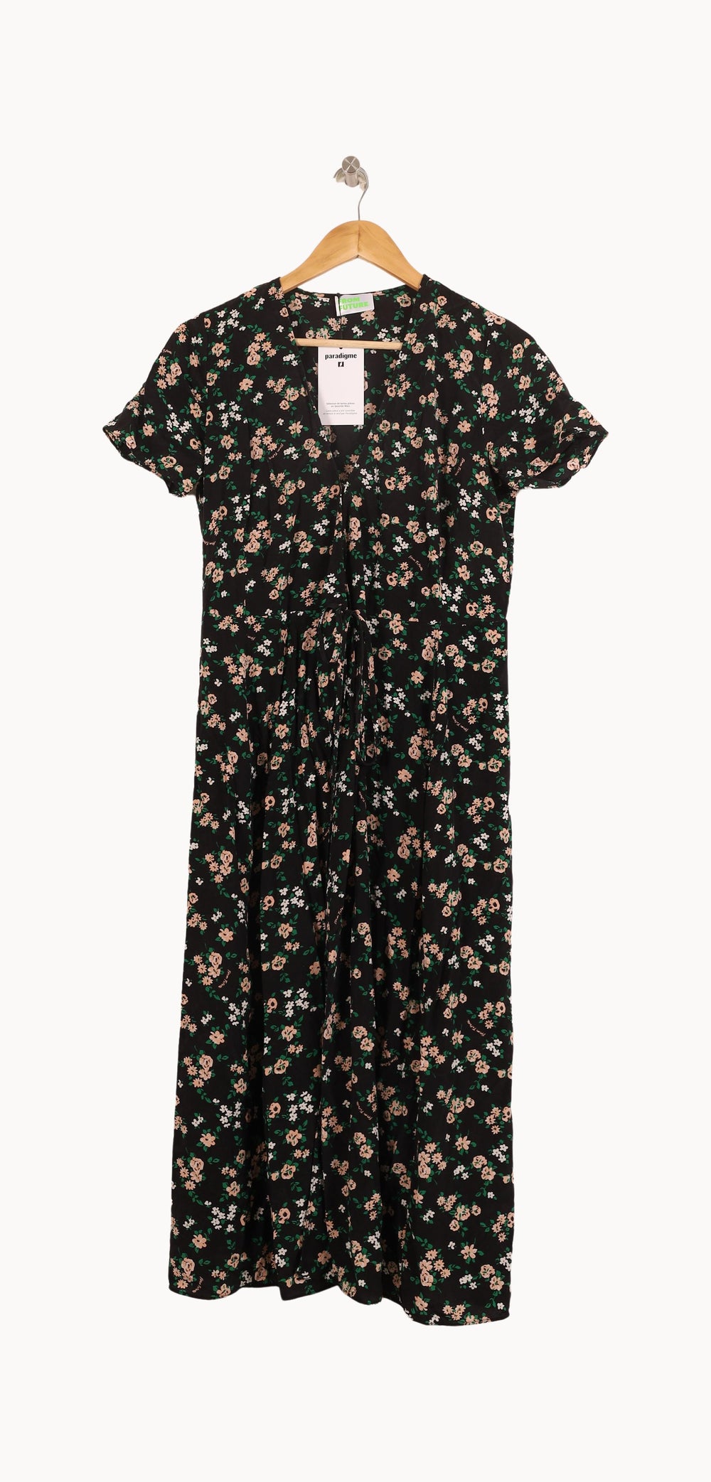 Robe Longue Noire à Fleurs - Taille S/36 de la marque From Future | PARAD71111 - Vendu par Paradigme - Image 2