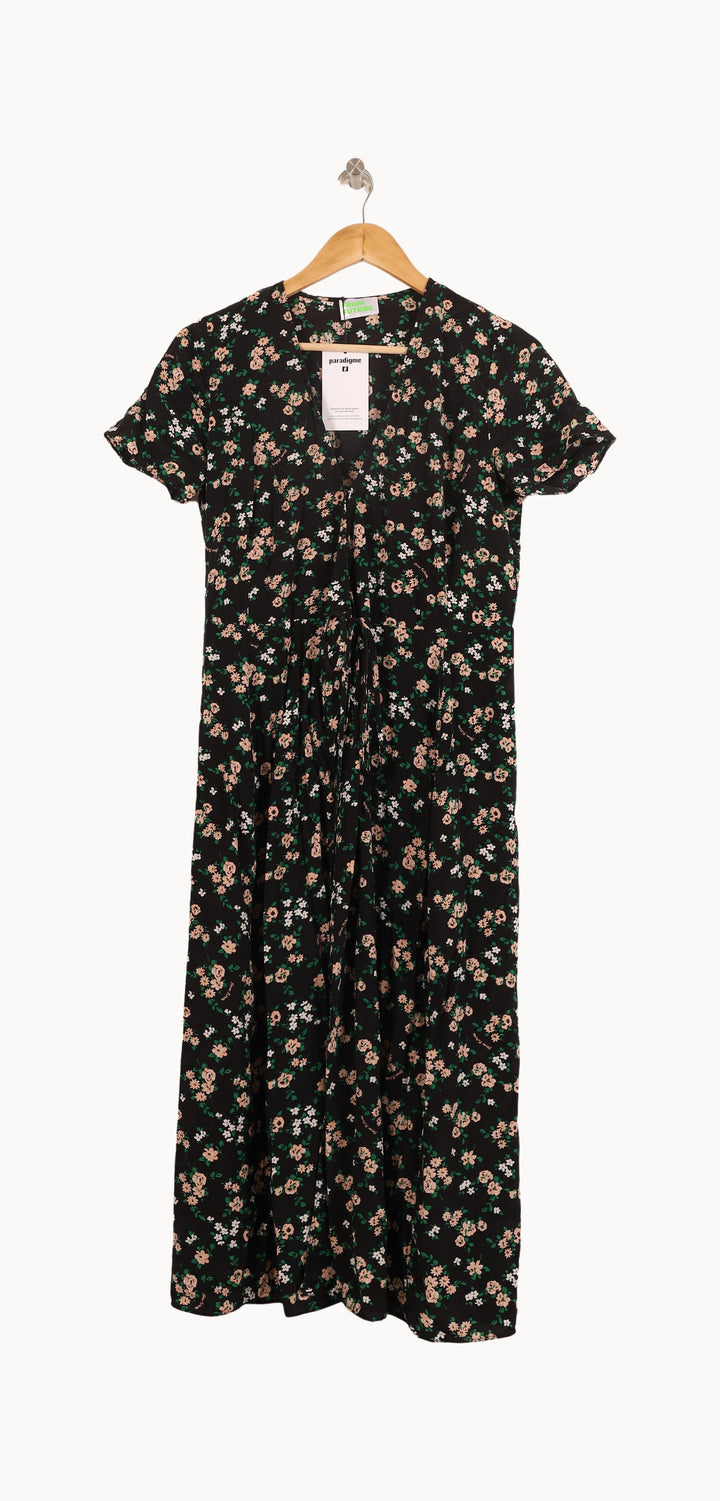 Robe Longue Noire à Fleurs - Taille S/36 de la marque From Future | PARAD71111 - Vendu par Paradigme - Image 2
