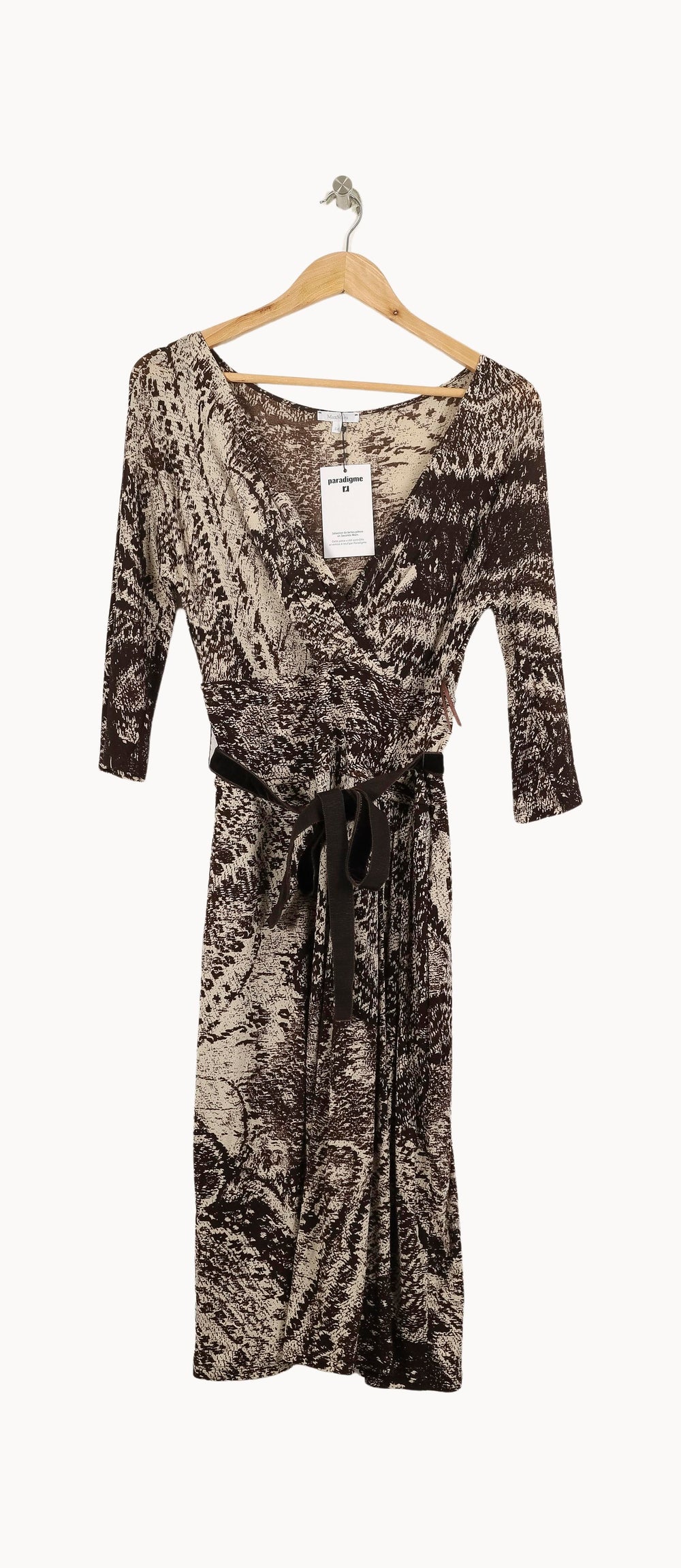 Robe Longue Marron et Beige - Taille XXL/44 de la marque Max Mara | PARAD71119 - Vendu par Paradigme - Image 2