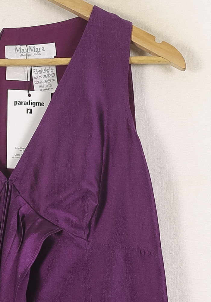 Robe Longue Violette - Taille XL/42 de la marque Max Mara | PARAD71120 - Vendu par Paradigme - Image 3