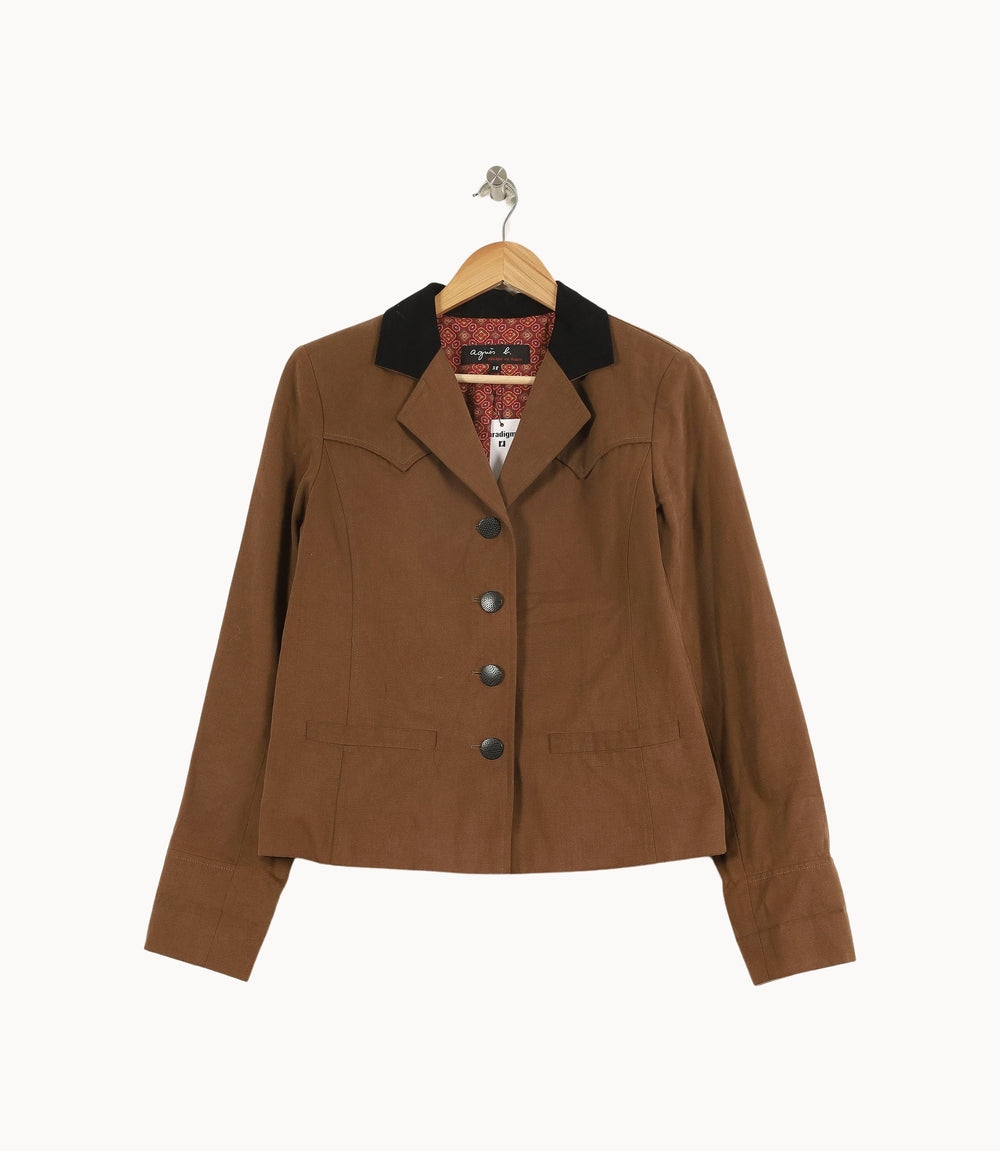 Veste Marron et Noire - Taille M/38 de la marque Agnès b. | PARAD71121 - Vendu par Paradigme - Image 2