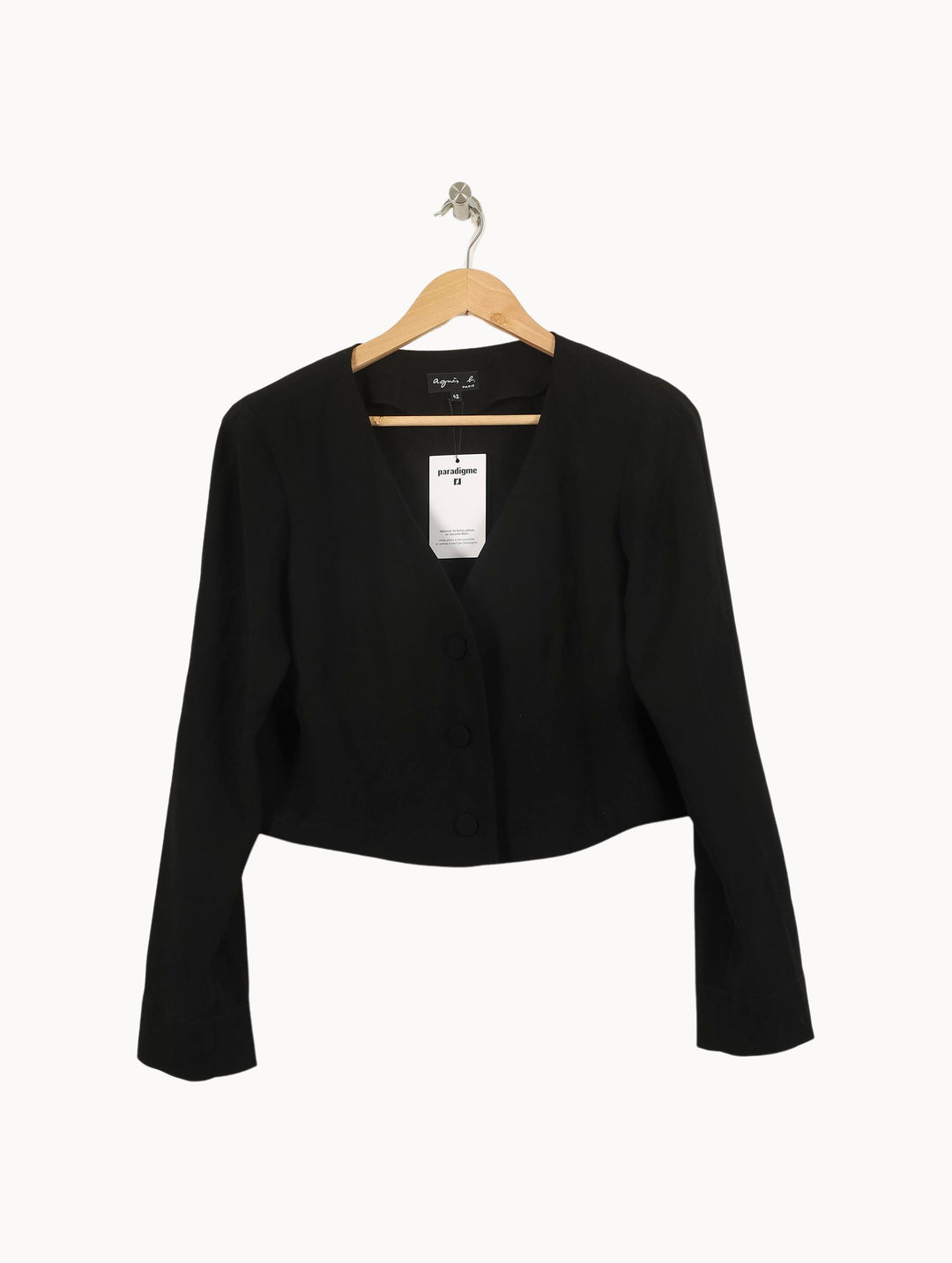 Veste Noire - Taille XL/42 de la marque Agnès b. | PARAD71125 - Vendu par Paradigme - Image 2
