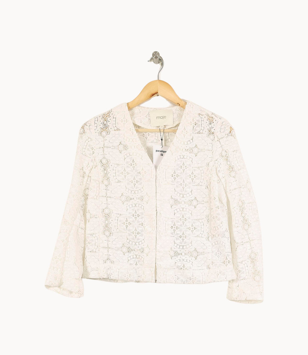 Veste Dentelle Blanche - Taille S/36 de la marque Maje | PARAD71131 - Vendu par Paradigme - Image 2