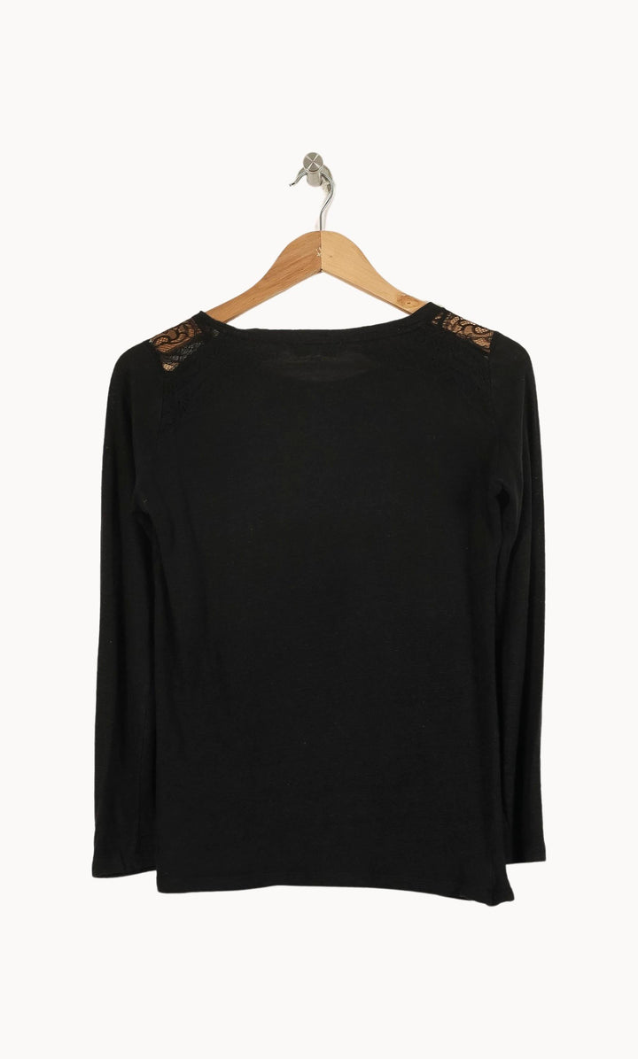 T-shirt Manches Longues Noir - Taille M/38 de la marque Sandro | PARAD71135 - Vendu par Paradigme - Image 4