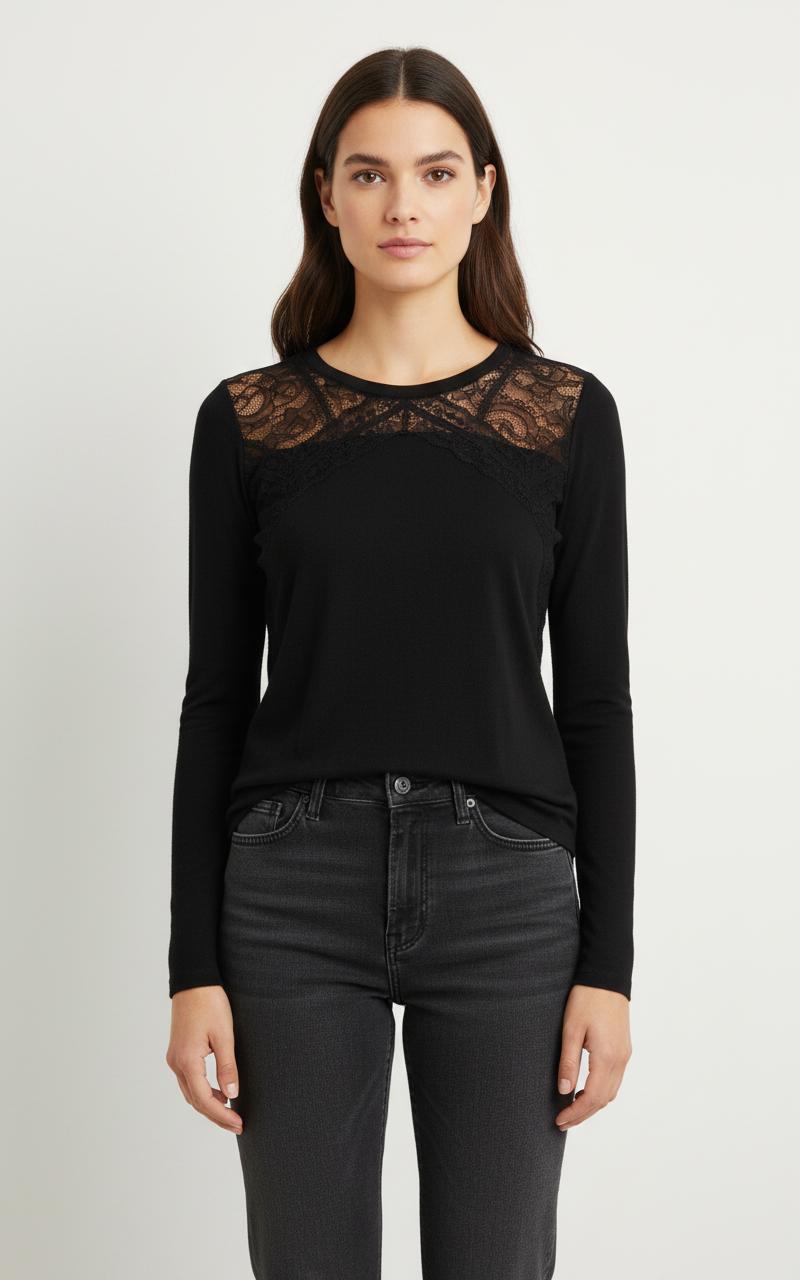 T-shirt Manches Longues Noir - Taille M/38