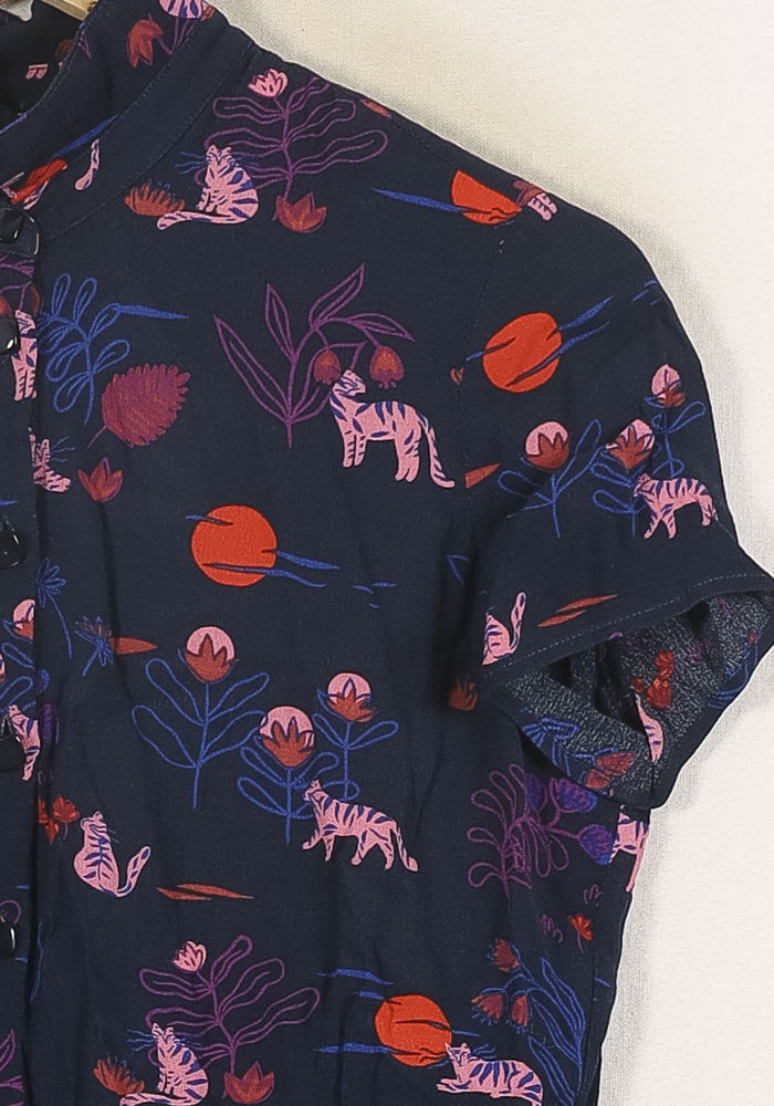 Robe Chemise Bleue et Rouge - Taille XS/34 de la marque Des petits hauts | PARAD71179 - Vendu par Paradigme - Image 3