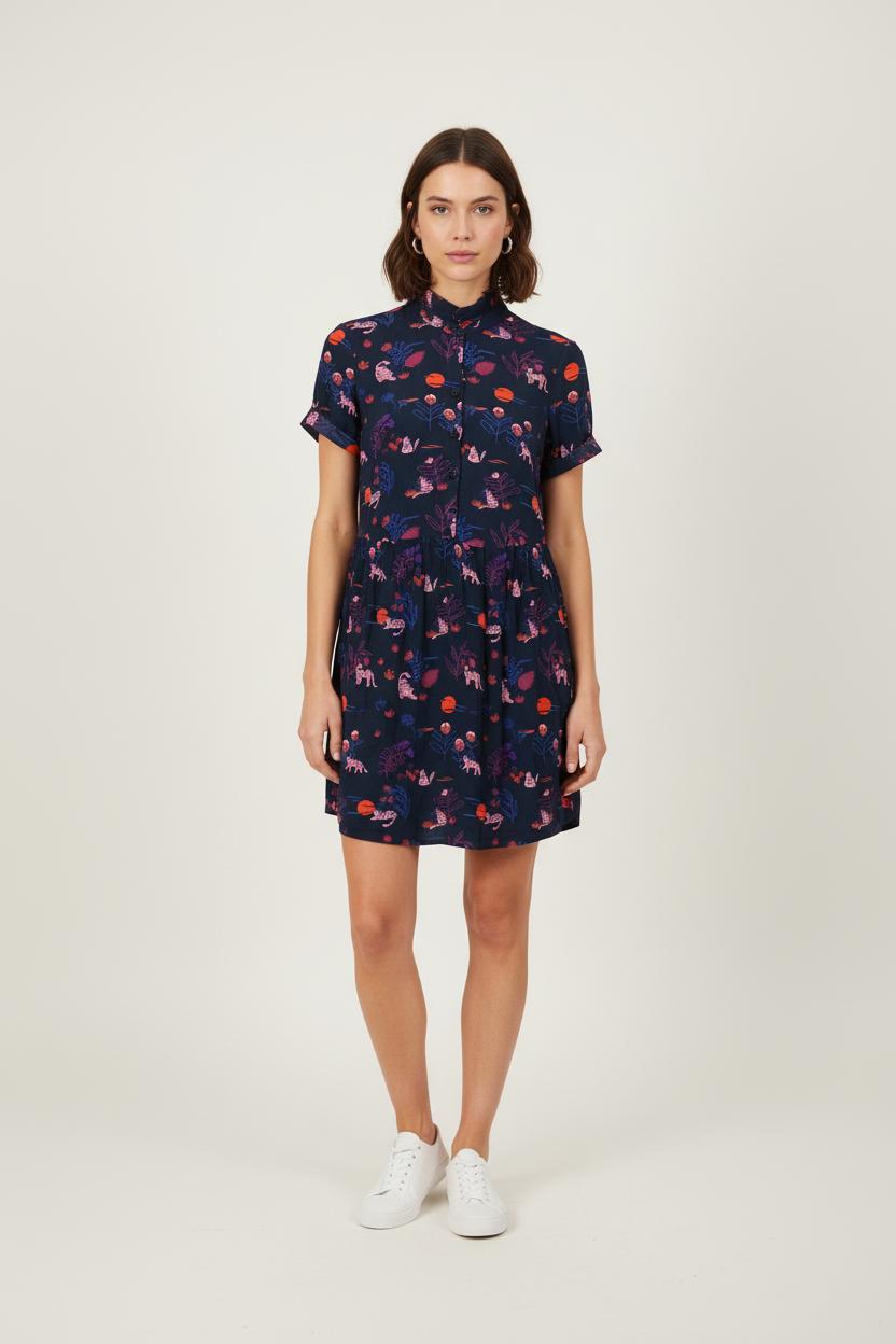 Robe Chemise Bleue et Rouge - Taille XS/34 de la marque Des petits hauts | PARAD71179 - Vendu par Paradigme - Image 1
