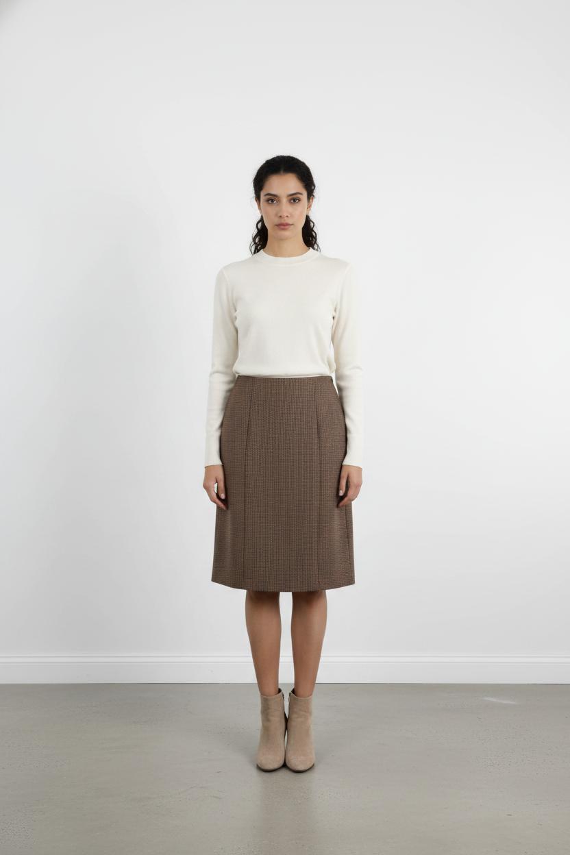 Jupe Droite Marron - Taille XL/42