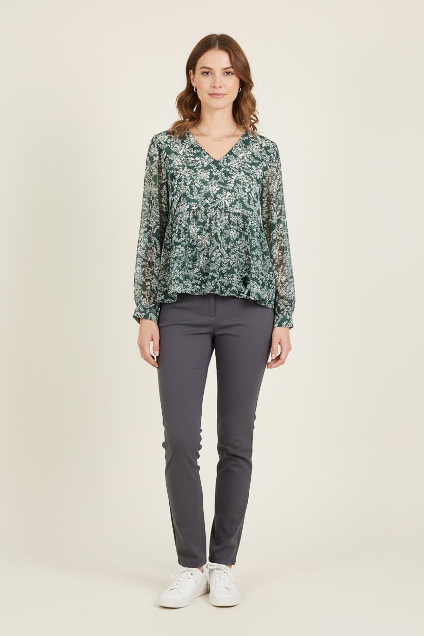 Blouse Verte et Blanche - Taille S/36 de la marque Maje | PARAD71205 - Vendu par Paradigme - Image 1