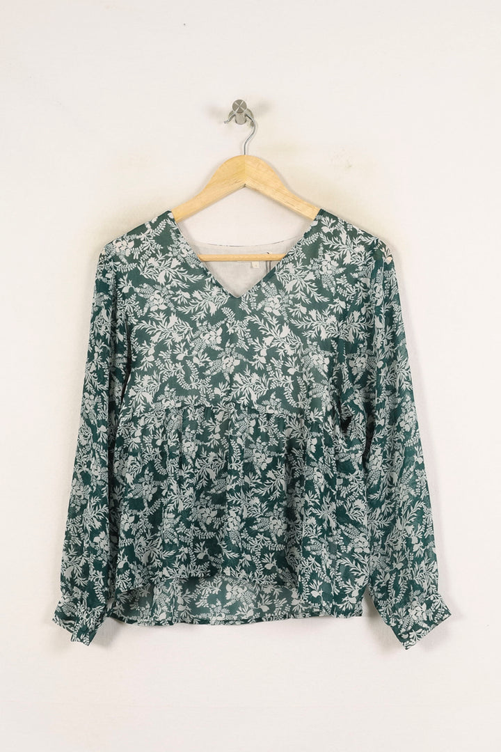 Blouse Verte et Blanche - Taille S/36 de la marque Maje | PARAD71205 - Vendu par Paradigme - Image 2