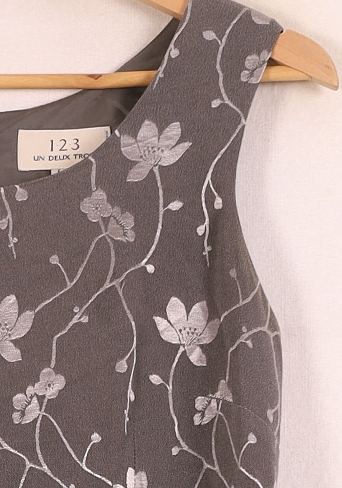 Robe Droite Grise et Blanche - Taille L/40 de la marque Maison 123 | PARAD71212 - Vendu par Paradigme - Image 3