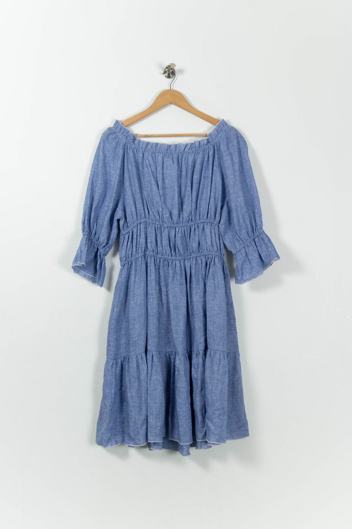 Robe Courte Bleue - Taille L/40 de la marque Ines de la Fressange Paris | PARAD7122 - Vendu par Paradigme - Image 4