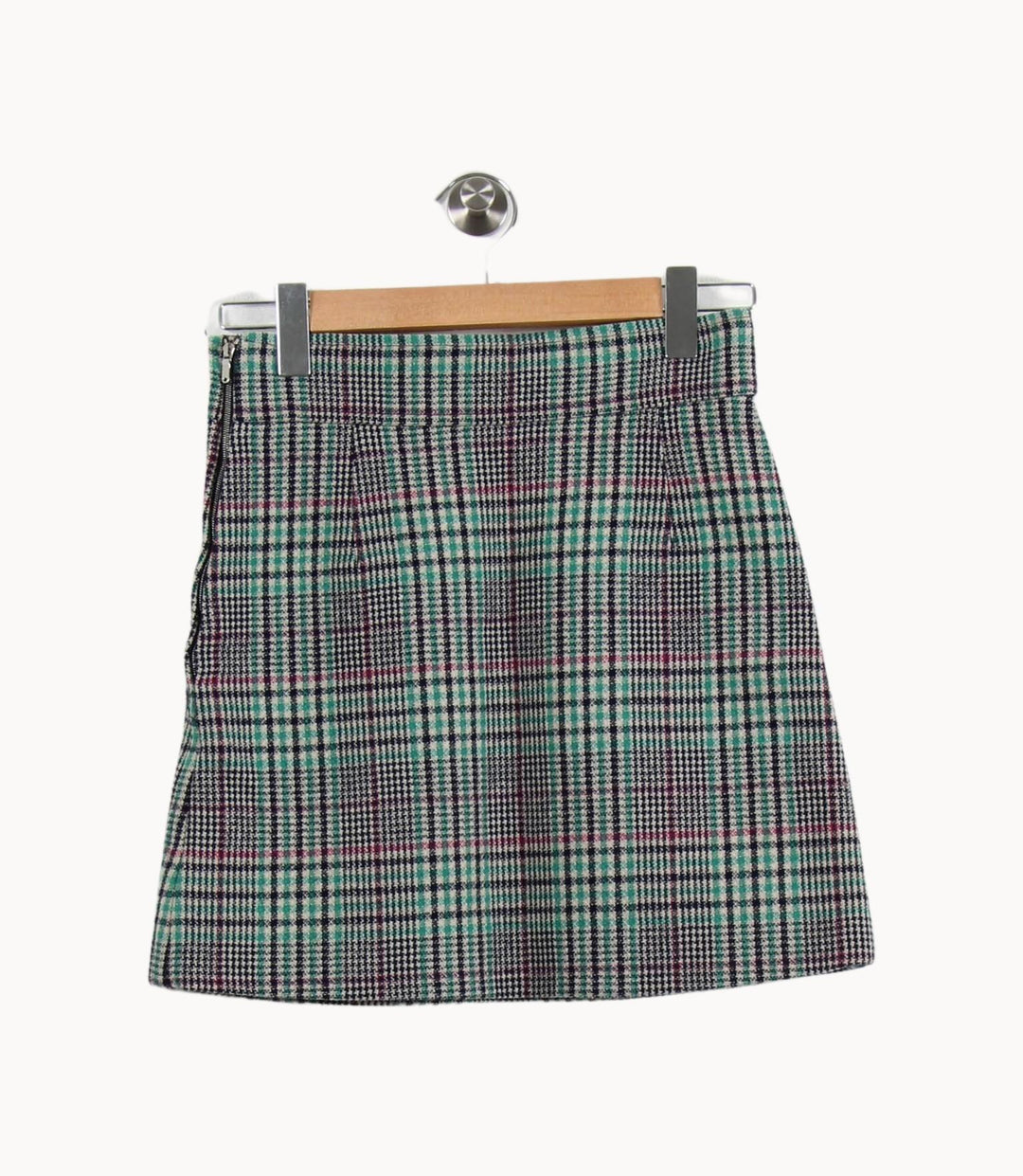 Jupe Courte Verte et Noire - Taille S/36 de la marque Sandro | PARAD71221 - Vendu par Paradigme - Image 4