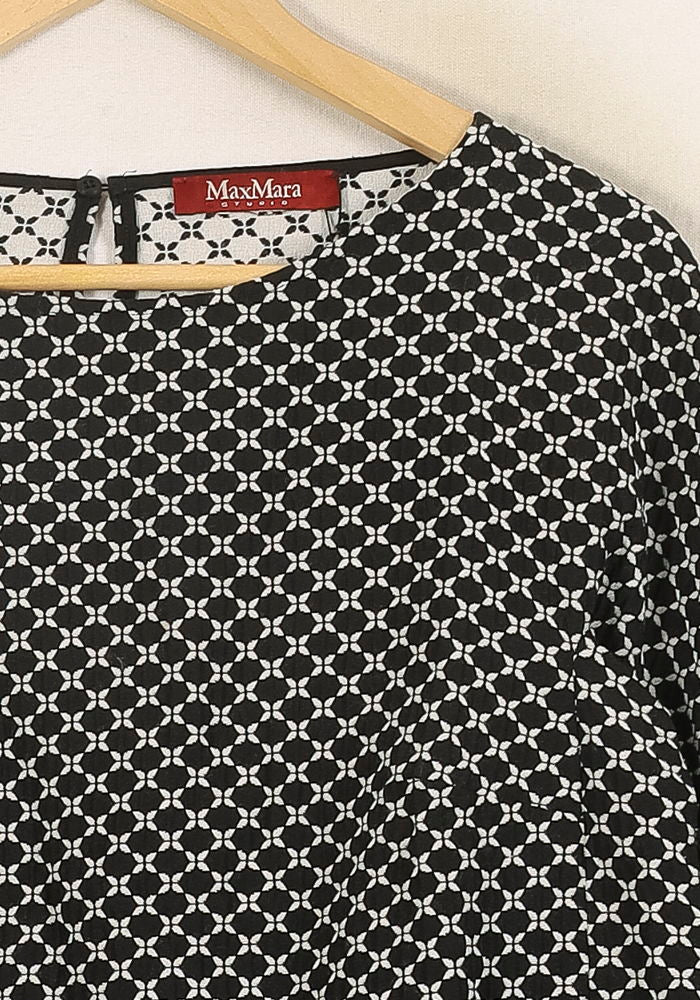 Blouse Noire et Blanche - Taille XL/42 de la marque Max Mara | PARAD71223 - Vendu par Paradigme - Image 3