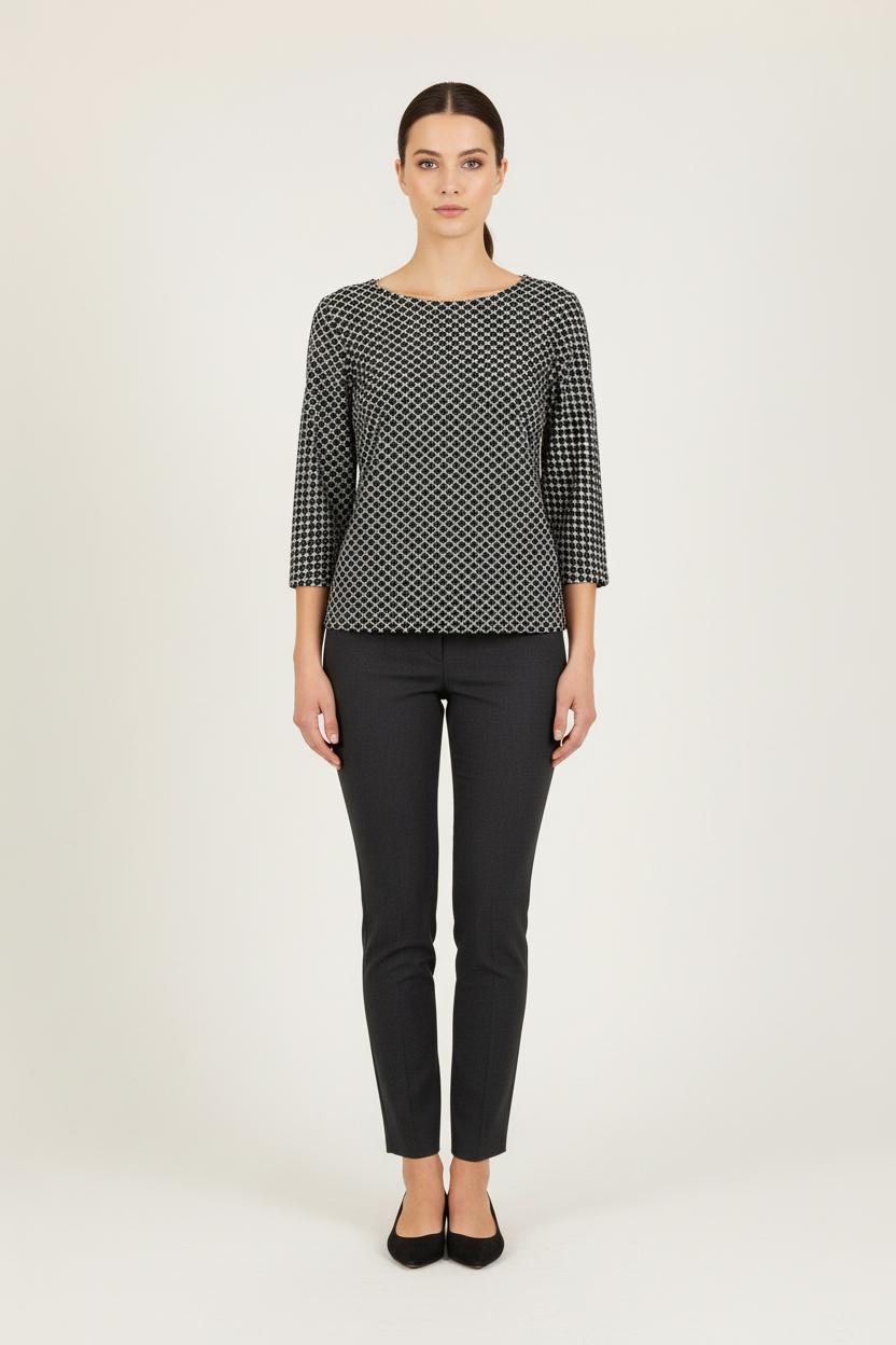 Blouse Noire et Blanche - Taille XL/42 de la marque Max Mara | PARAD71223 - Vendu par Paradigme - Image 1