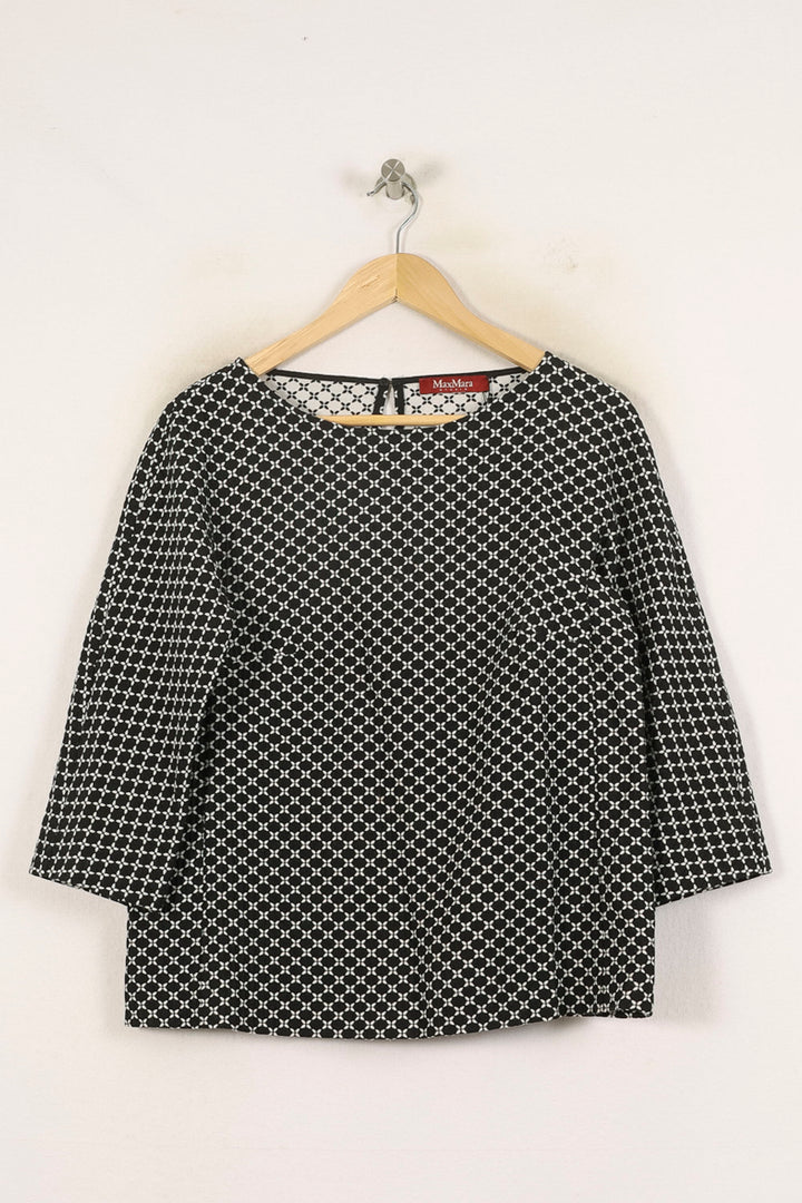 Blouse Noire et Blanche - Taille XL/42 de la marque Max Mara | PARAD71223 - Vendu par Paradigme - Image 2