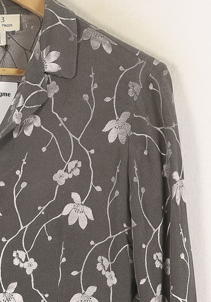 Veste Fleurie Grise - Taille M/38 de la marque Maison 123 | PARAD71240 - Vendu par Paradigme - Image 3