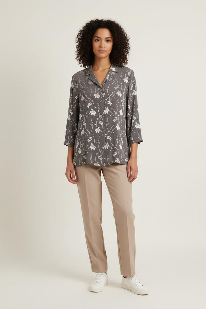 Veste Fleurie Grise - Taille M/38 de la marque Maison 123 | PARAD71240 - Vendu par Paradigme - Image 1