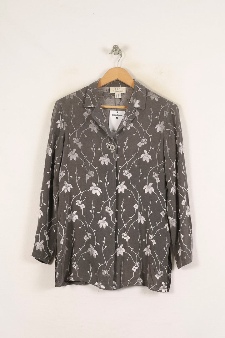 Veste Fleurie Grise - Taille M/38 de la marque Maison 123 | PARAD71240 - Vendu par Paradigme - Image 2