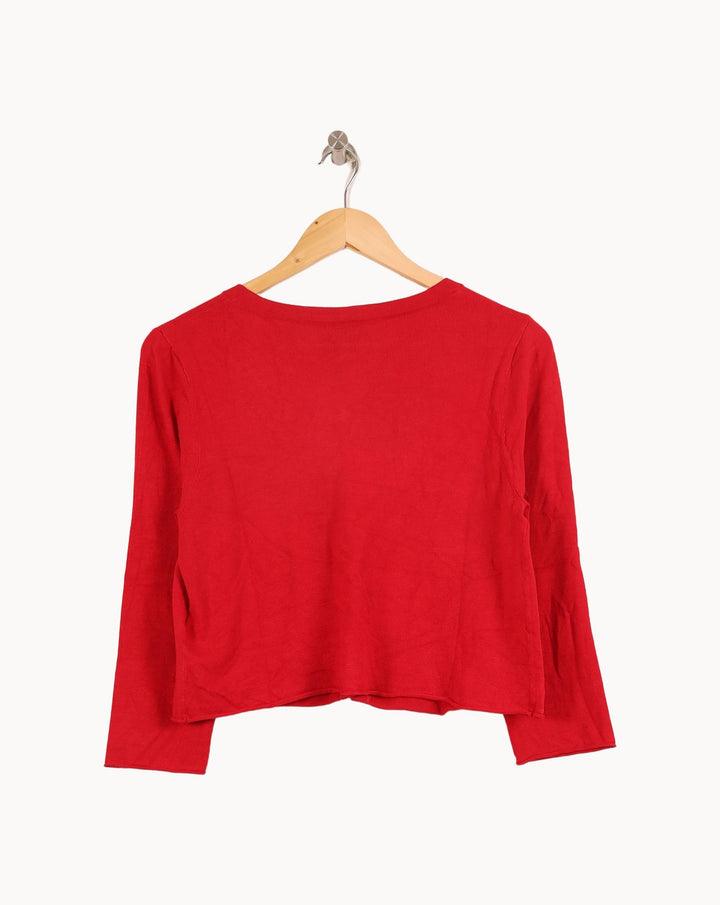 Cardigan Rouge - Taille L/40 de la marque Caroll | PARAD71255 - Vendu par Paradigme - Image 4