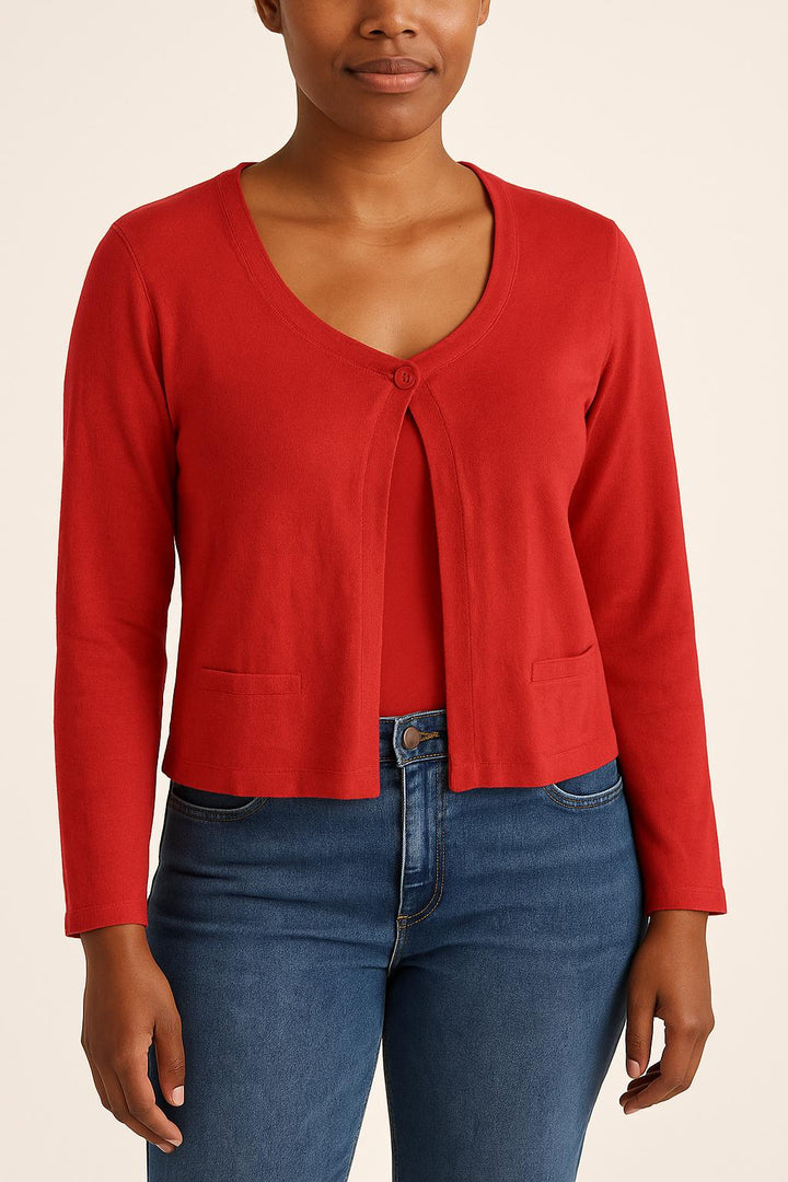 Cardigan Rouge - Taille L/40 de la marque Caroll | PARAD71255 - Vendu par Paradigme - Image 1