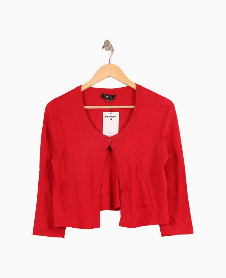 Cardigan Rouge - Taille L/40 de la marque Caroll | PARAD71255 - Vendu par Paradigme - Image 2