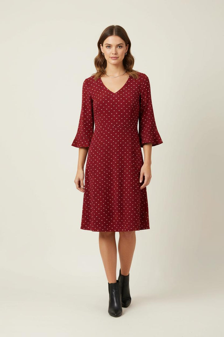 Robe Patineuse Bordeaux - Taille XS/34 de la marque I.Code | PARAD71264 - Vendu par Paradigme - Image 1