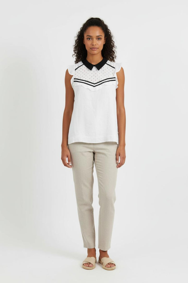 Blouse Sans Manches Blanche et Noire - Taille XS/34 de la marque I.Code | PARAD71269 - Vendu par Paradigme - Image 1