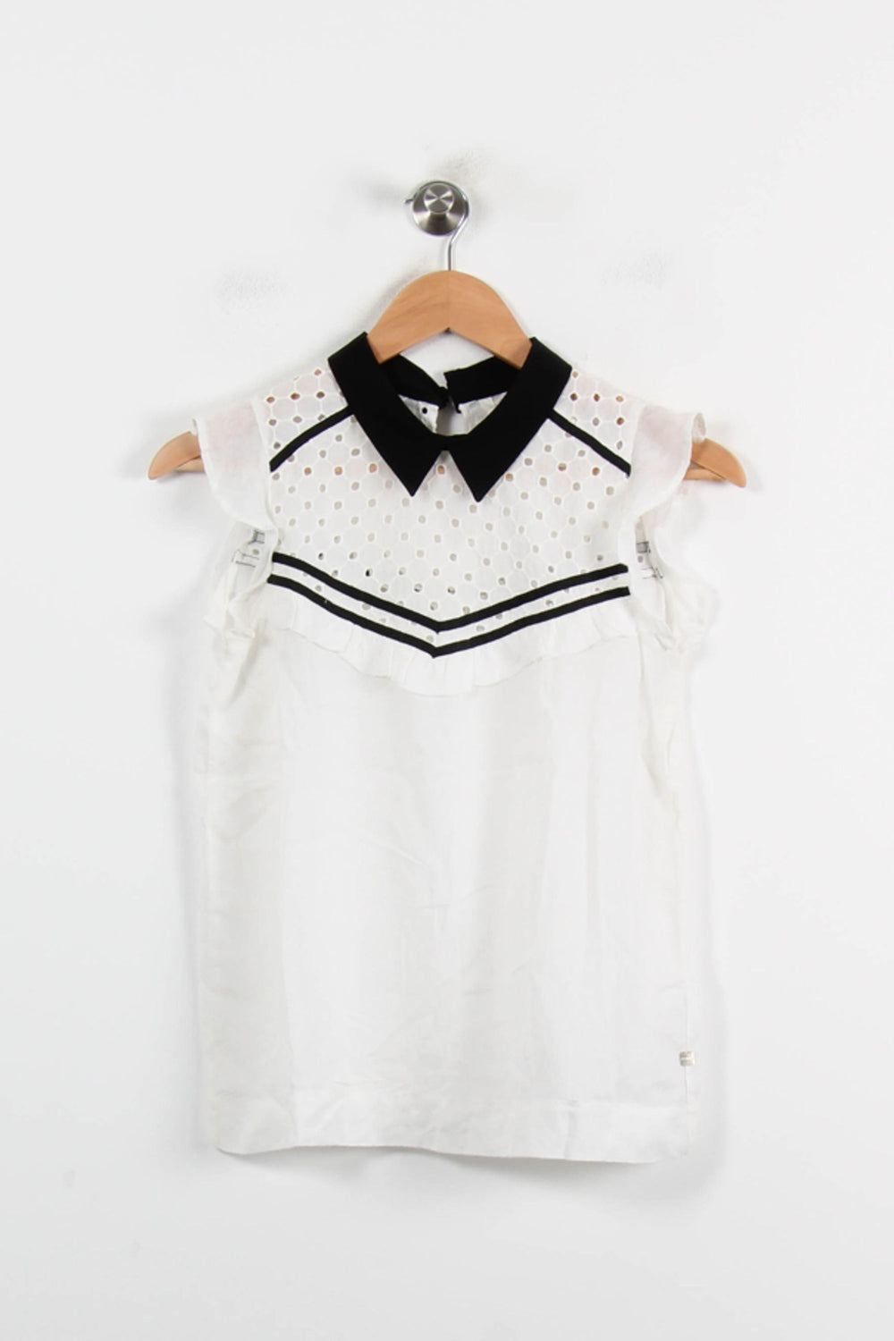 Blouse Sans Manches Blanche et Noire - Taille XS/34 de la marque I.Code | PARAD71269 - Vendu par Paradigme - Image 2