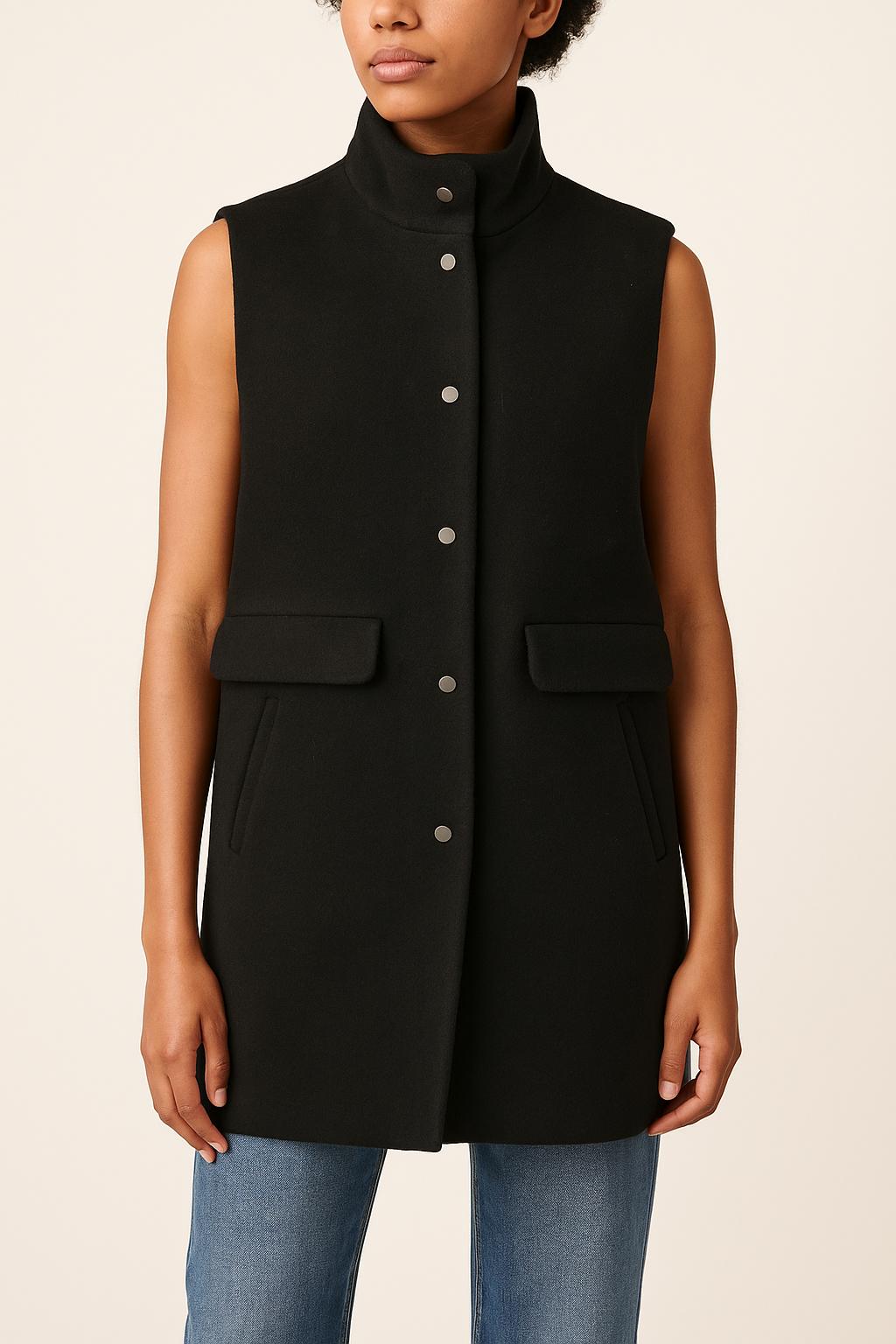 Gilet Sans Manches Noir - Taille XS/34 de la marque Maison 123 | PARAD71277 - Vendu par Paradigme - Image 1