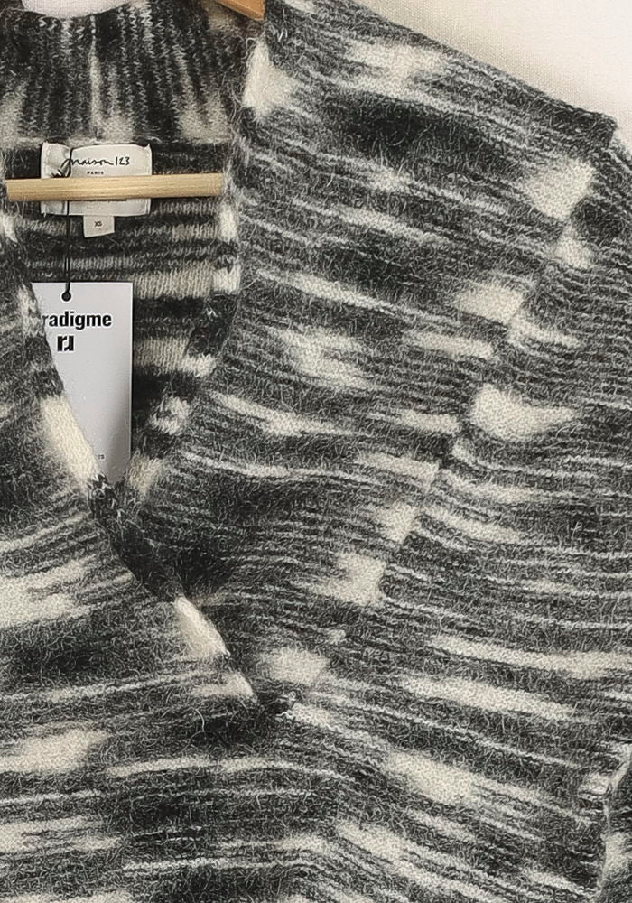 Pull Noir et Blanc - Taille XS/34 de la marque Maison 123 | PARAD71278 - Vendu par Paradigme - Image 3