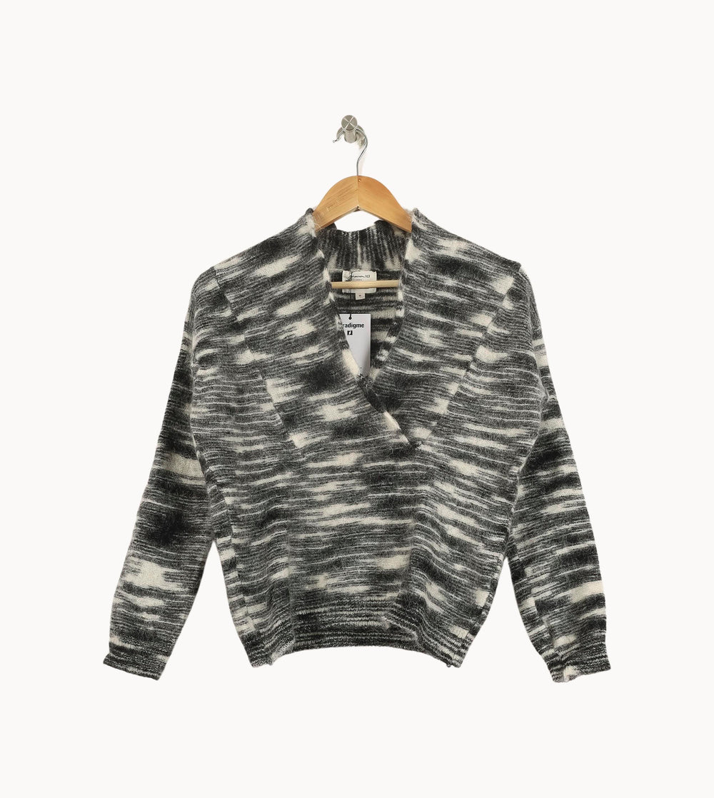 Pull Noir et Blanc - Taille XS/34 de la marque Maison 123 | PARAD71278 - Vendu par Paradigme - Image 2