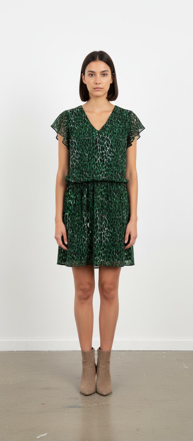 Robe Courte Verte et Noire - Taille S/36
