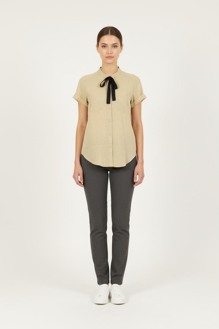 Chemise Manches Courtes Beige - Taille S/36 de la marque Comptoir des Cotonniers | PARAD71289 - Vendu par Paradigme - Image 1