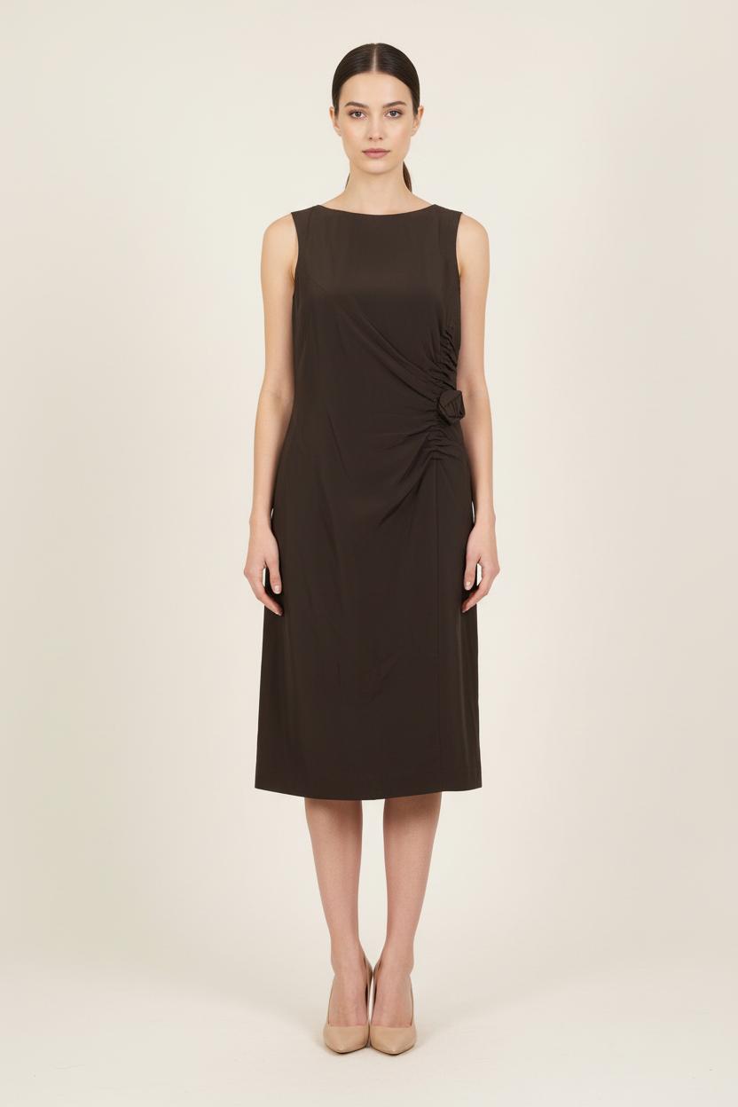 Robe Sans Manches Marron - Taille L/40 de la marque ZAPA | PARAD71297 - Vendu par Paradigme - Image 1