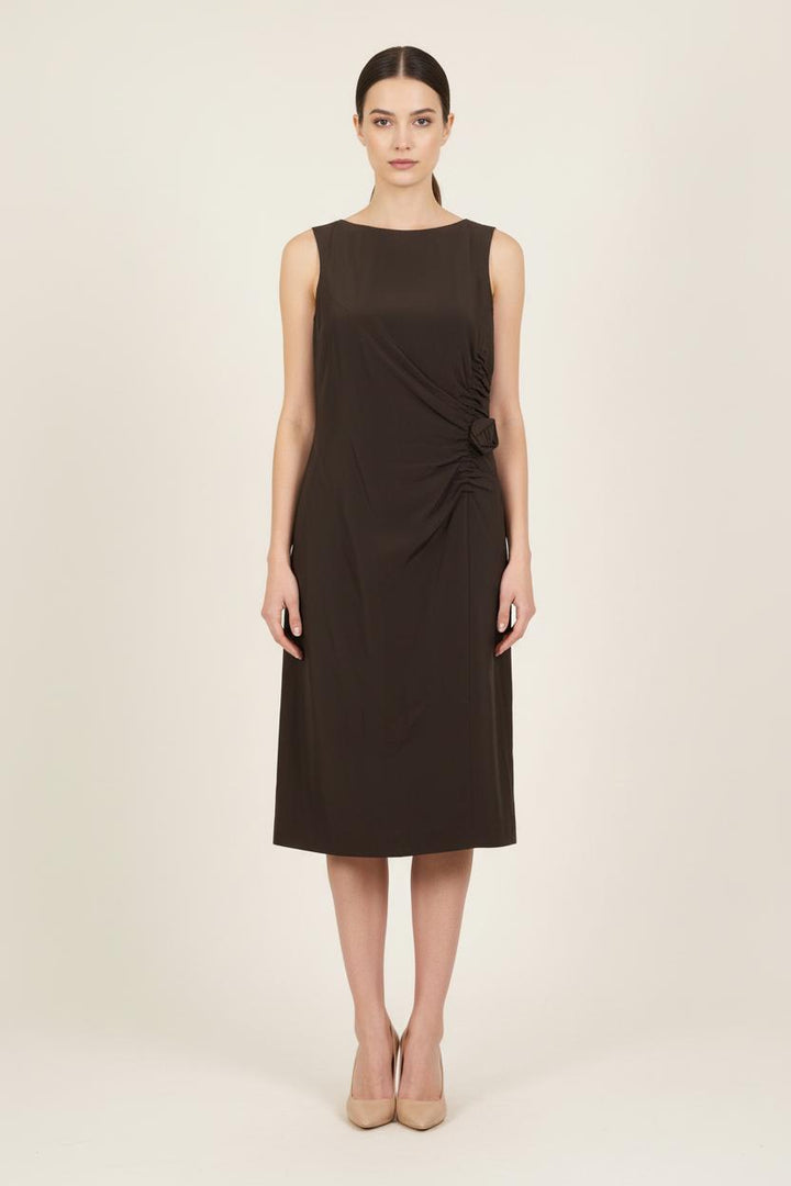 Robe Sans Manches Marron - Taille L/40 de la marque ZAPA | PARAD71297 - Vendu par Paradigme - Image 1