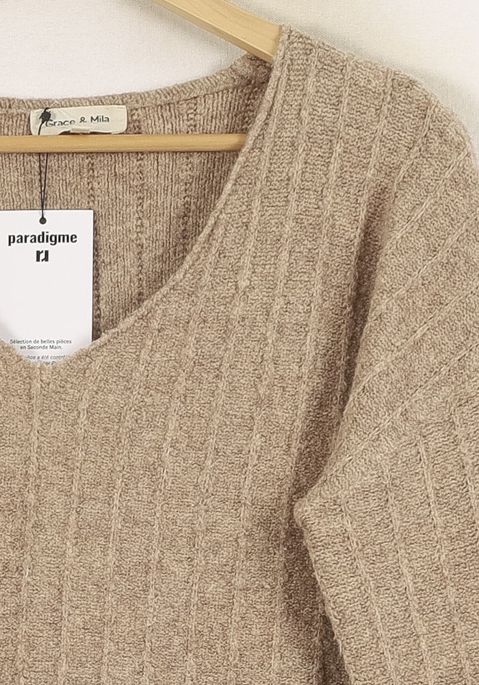 Pull Marron - Taille XXS/32 de la marque Grace & Mila | PARAD71303 - Vendu par Paradigme - Image 3