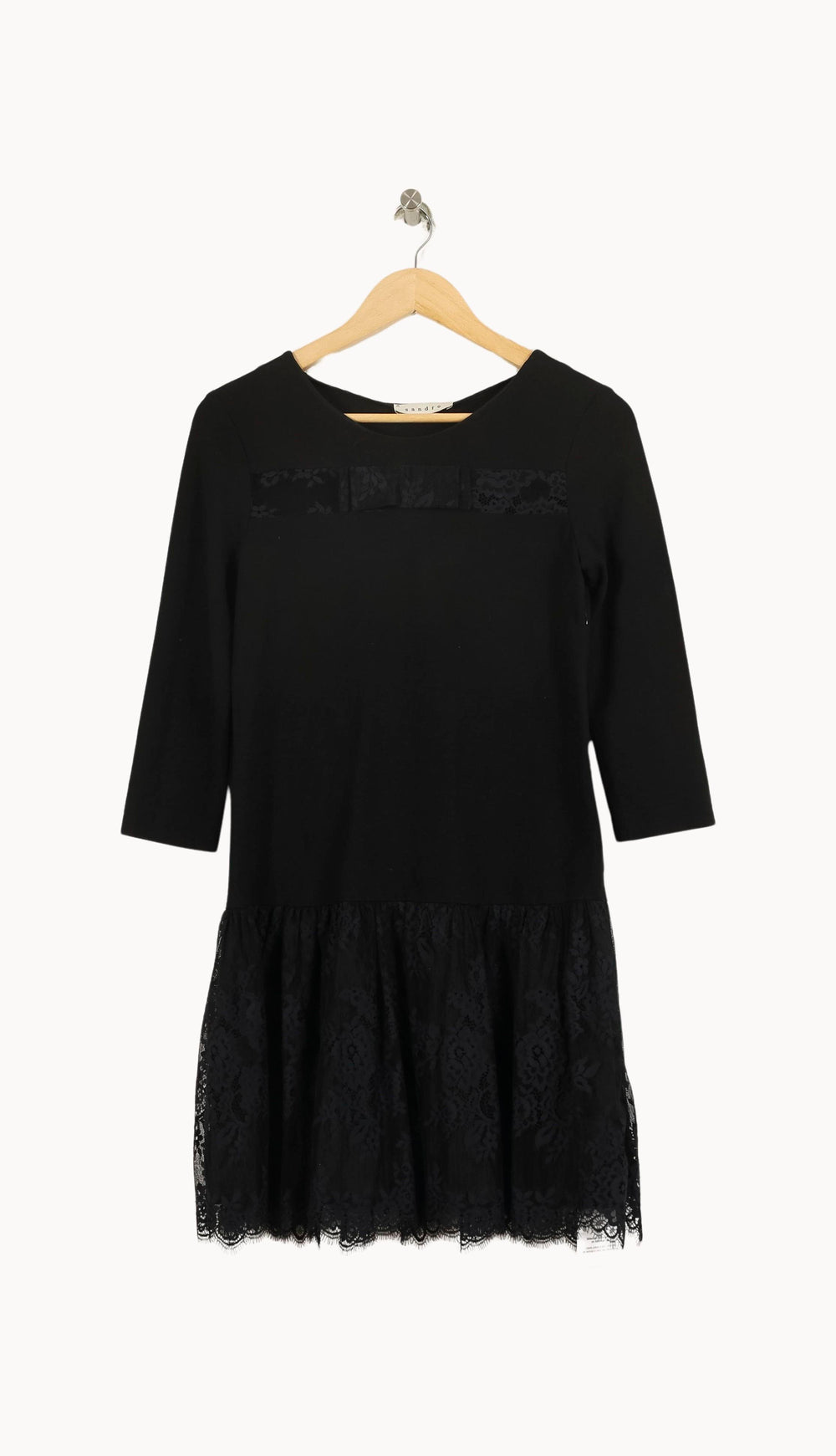 Robe Dentelle Noire - Taille S/36 de la marque Sandro | PARAD71308 - Vendu par Paradigme - Image 2